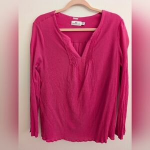 Vineyard Vines Pink Pleated V-Neck Blouse – Size XL